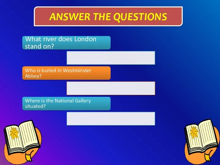 ANSWER THE QUESTIONS What river does London stand on? Who