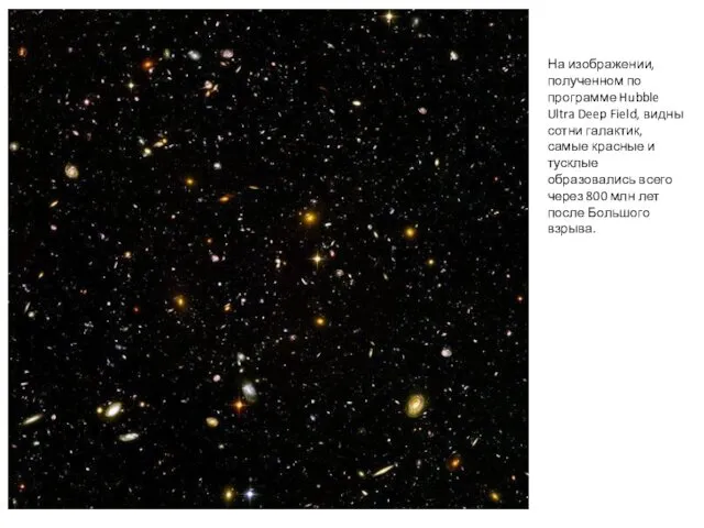 На изображении, полученном по программе Hubble Ultra Deep Field, видны