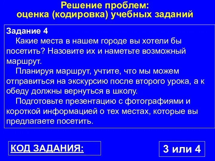 Задание 4 Какие места в нашем городе вы хотели бы