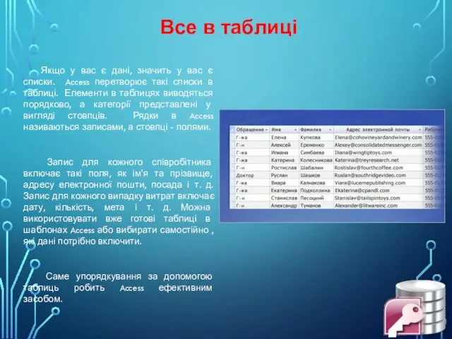 Все в таблиці Якщо у вас є дані, значить у