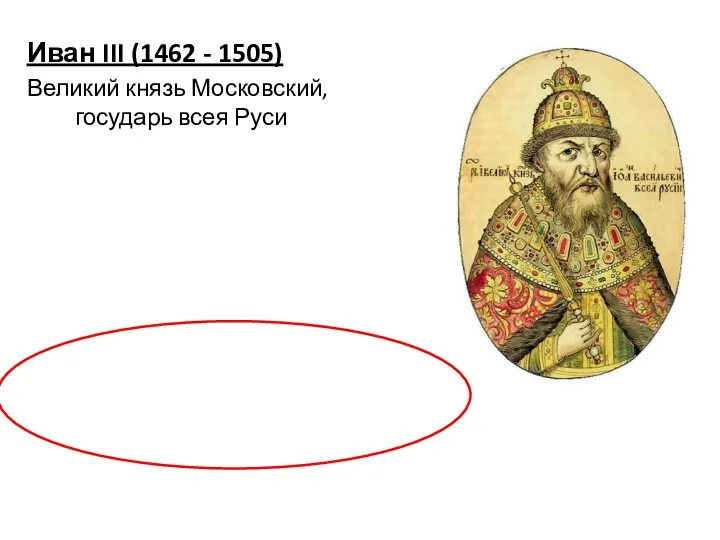 Иван III (1462 - 1505) Великий князь Московский, государь всея Руси
