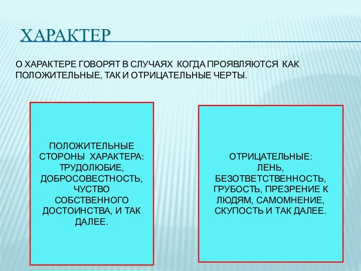 ХАРАКТЕР О ХАРАКТЕРЕ ГОВОРЯТ В СЛУЧАЯХ КОГДА ПРОЯВЛЯЮТСЯ КАК ПОЛОЖИТЕЛЬНЫЕ,