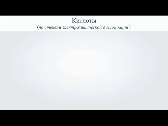 Кислоты (по степени электролитической диссоциации )