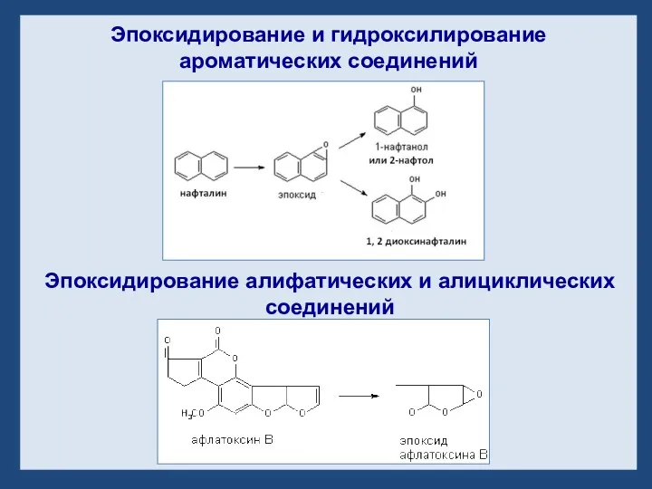 Эпоксидирование и гидроксилирование ароматических соединений Эпоксидирование алифатических и алициклических соединений