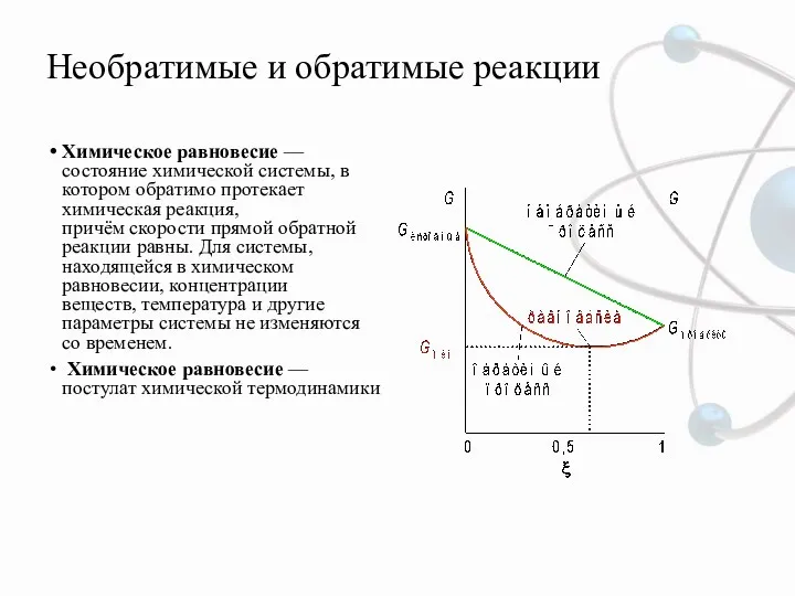 Необратимые и обратимые реакции Химическое равновесие — состояние химической системы,