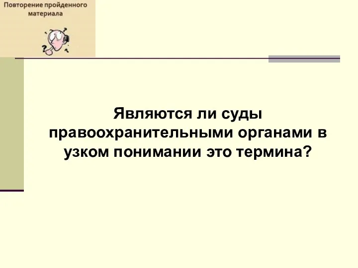 Являются ли суды правоохранительными органами в узком понимании это термина?