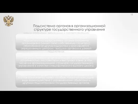 Подсистема органов в организационной структуре государственного управления Между органами, входящими