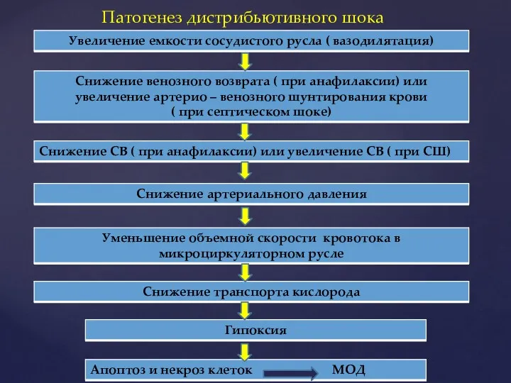 Патогенез дистрибьютивного шока