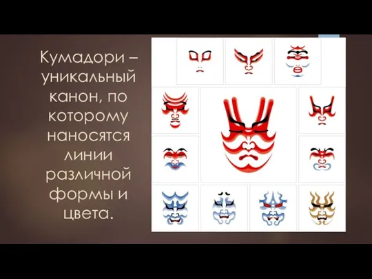 Кумадори – уникальный канон, по которому наносятся линии различной формы и цвета.