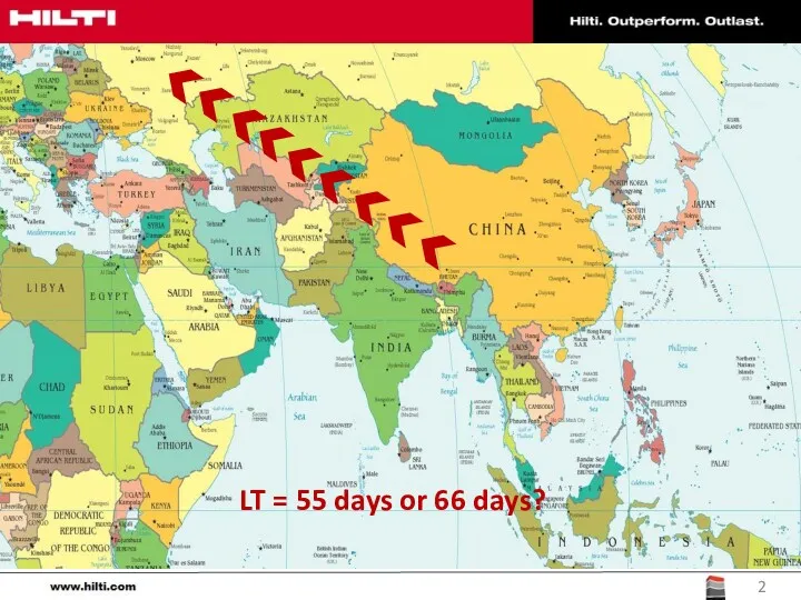 HILTI RUSSIA LT = 55 days or 66 days?