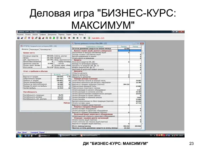 Деловая игра "БИЗНЕС-КУРС: МАКСИМУМ" ДИ "БИЗНЕС-КУРС: МАКСИМУМ"