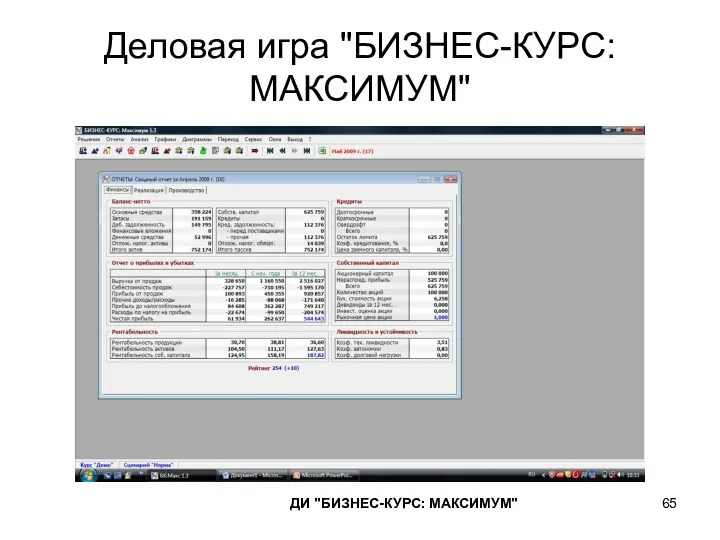 Деловая игра "БИЗНЕС-КУРС: МАКСИМУМ" ДИ "БИЗНЕС-КУРС: МАКСИМУМ"