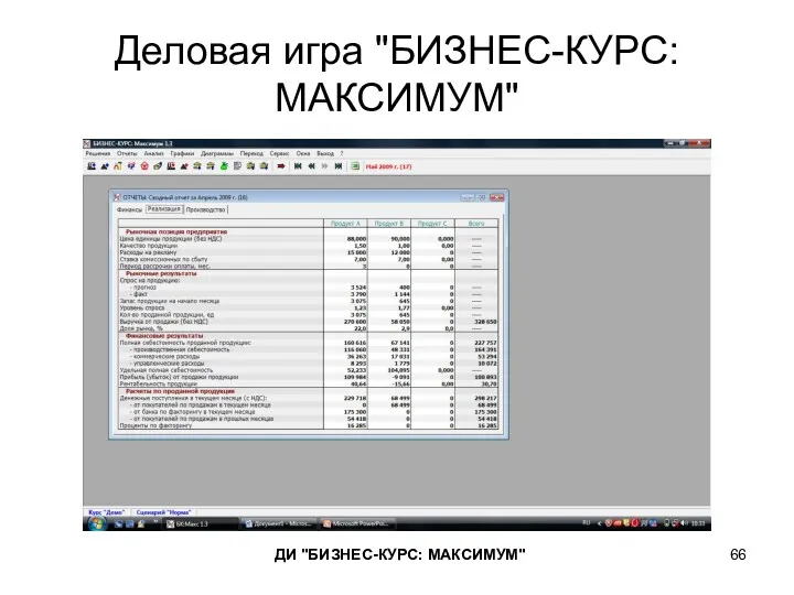 Деловая игра "БИЗНЕС-КУРС: МАКСИМУМ" ДИ "БИЗНЕС-КУРС: МАКСИМУМ"