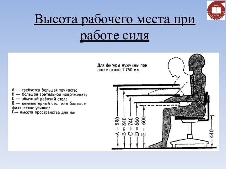 Высота рабочего места при работе сидя