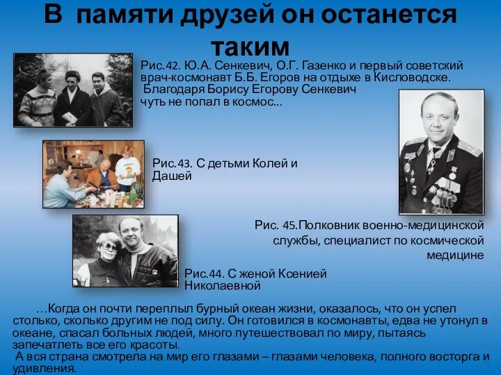 В памяти друзей он останется таким Рис. 45.Полковник военно-медицинской службы,