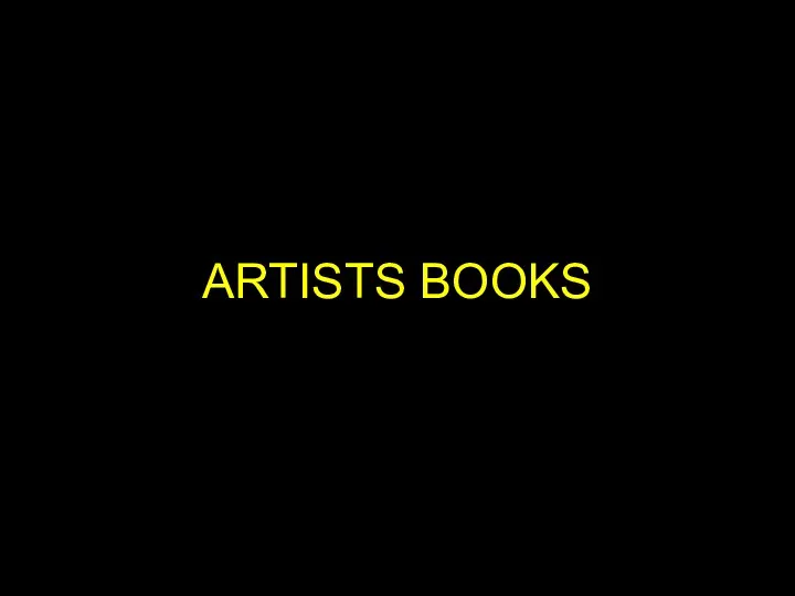 ARTISTS BOOKS
