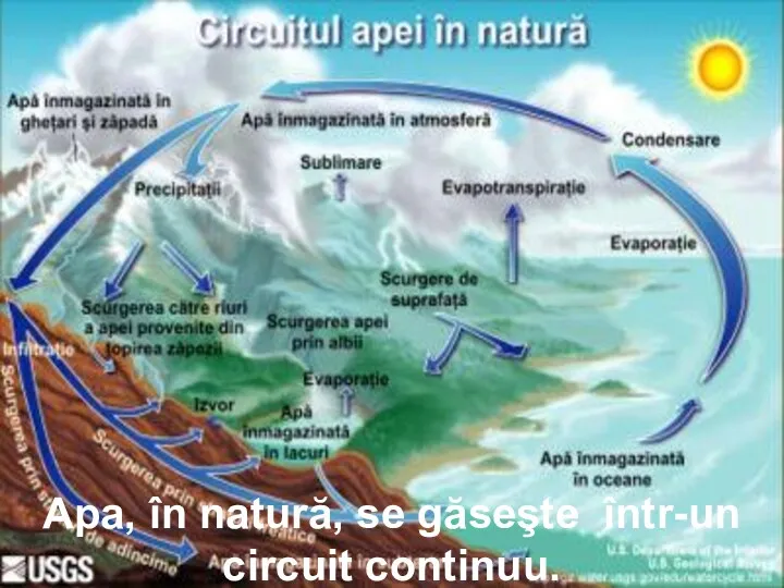 Apa, în natură, se găseşte într-un circuit continuu.