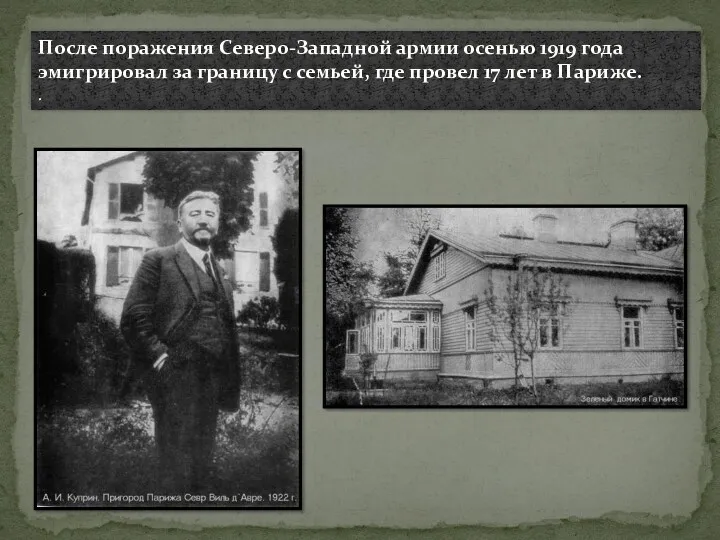 После поражения Северо-Западной армии осенью 1919 года эмигрировал за границу