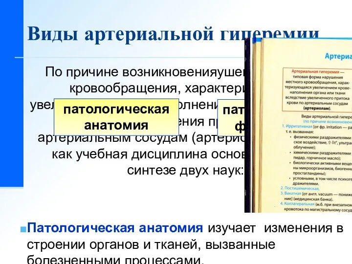 Виды артериальной гиперемии По причине возникновенияушения местного кровообращения, характеризуюаяся увеличением