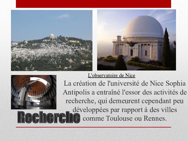 Recherche La création de l'université de Nice Sophia Antipolis a