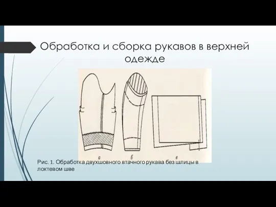 Обработка и сборка рукавов в верхней одежде Рис. 1. Обработка