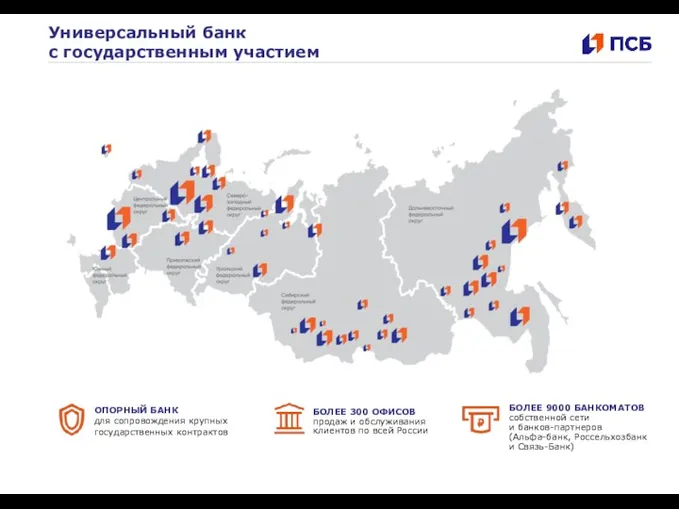 БОЛЕЕ 9000 БАНКОМАТОВ собственной сети и банков-партнеров (Альфа-банк, Россельхозбанк и