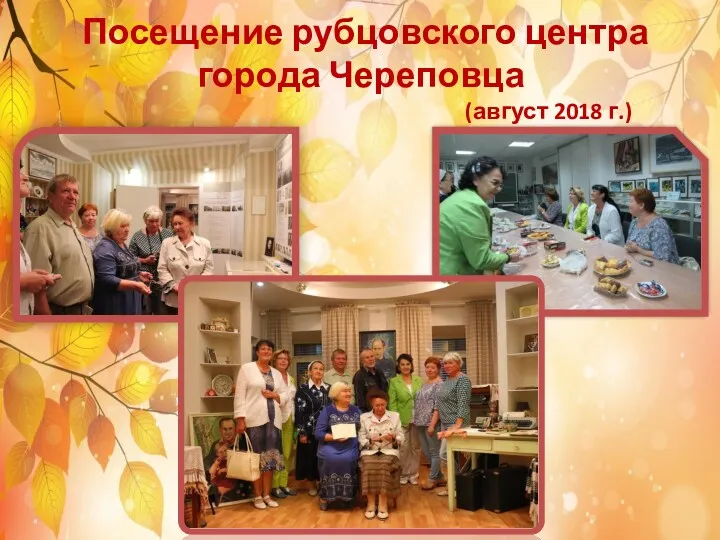 Посещение рубцовского центра города Череповца (август 2018 г.)