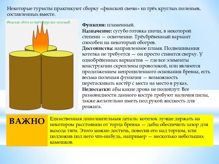 ВАЖНО Единственная дополнительная деталь: котелок лучше держать на некотором расстоянии