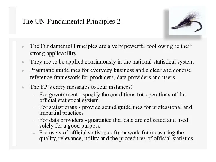 The UN Fundamental Principles 2 The Fundamental Principles are a