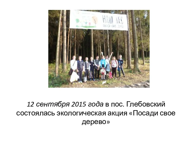12 сентября 2015 года в пос. Глебовский состоялась экологическая акция «Посади свое дерево»