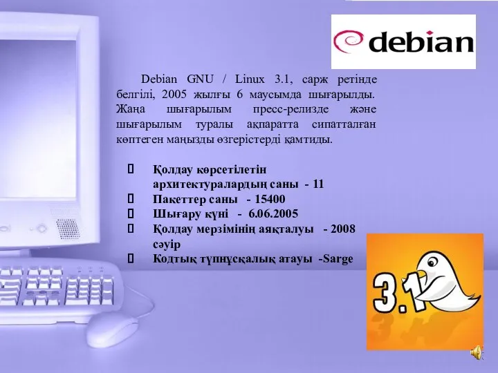 Debian GNU / Linux 3.1, сарж ретінде белгілі, 2005 жылғы
