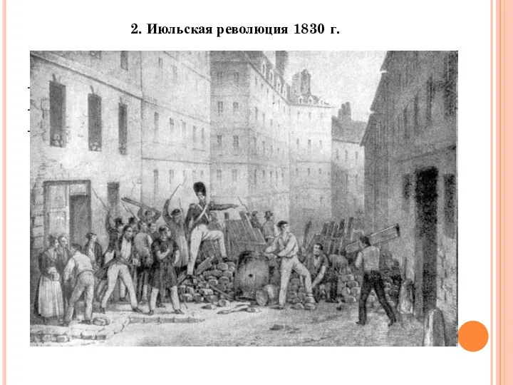 2. Июльская революция 1830 г. 1830 г. – государственный переворот