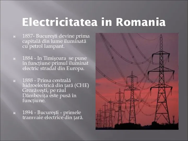 Electricitatea in Romania 1857- București devine prima capitală din lume