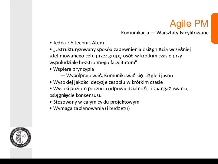 Agile PM Komunikacja — Warsztaty Facylitowane • Jedna z 5