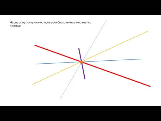 Через одну точку можно провести бесконечное множество прямых.