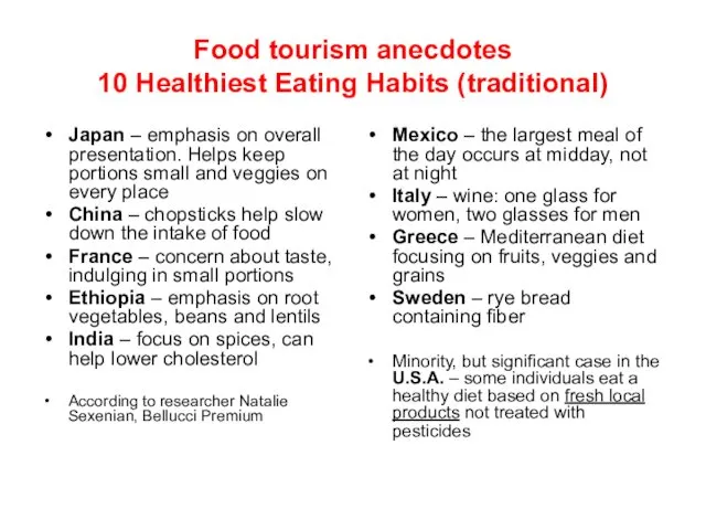 Food tourism anecdotes 10 Healthiest Eating Habits (traditional) Japan –