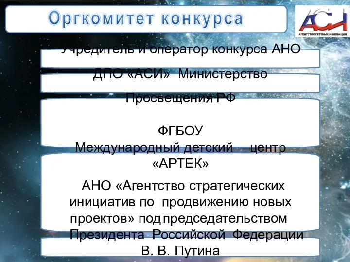 Учредитель и оператор конкурса АНО ДПО «АСИ» Министерство Просвещения РФ