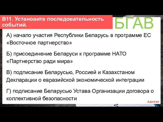 А) начало участия Республики Беларусь в программе ЕС «Восточное партнерство»