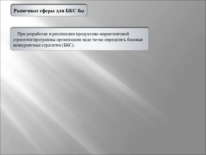 По ключевым продуктам в р 3.1.3. Базовые конкурент Рыночные сферы для БКС бы