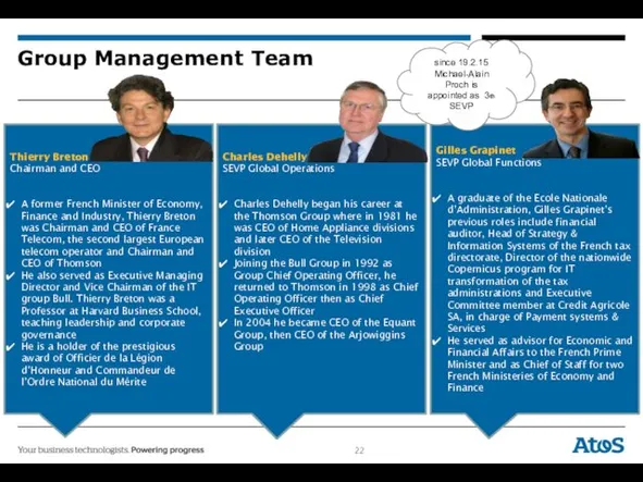 Group Management Team Thierry Breton Chairman and CEO A former