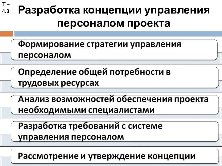 Разработка концепции управления персоналом проекта Т – 4.3