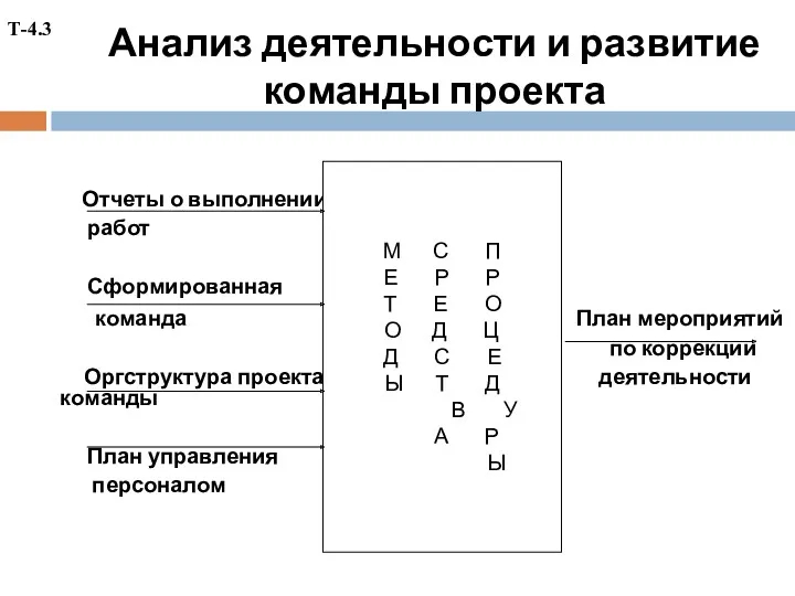 Анализ деятельности и развитие команды проекта Отчеты о выполнении работ