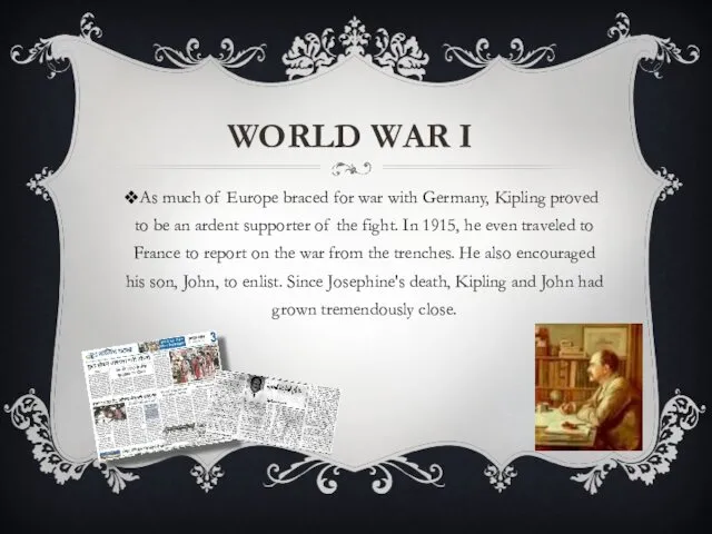 WORLD WAR I As much of Europe braced for war