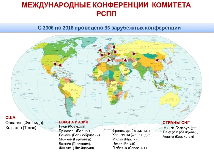 МЕЖДУНАРОДНЫЕ КОНФЕРЕНЦИИ КОМИТЕТА РСПП С 2006 по 2018 проведено 36