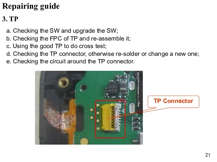 3. TP a. Checking the SW and upgrade the SW;