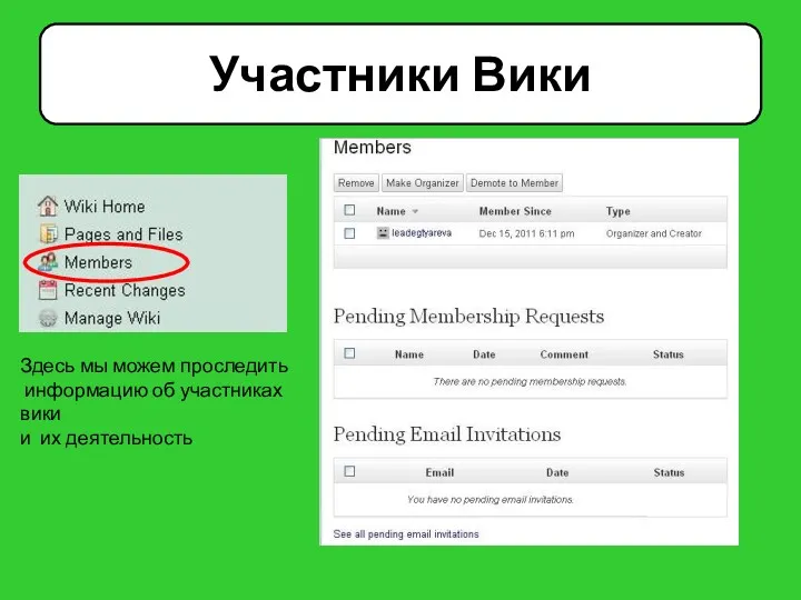 Участники Вики Здесь мы можем проследить информацию об участниках вики и их деятельность