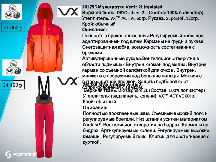 261785 Муж.куртка Vertic 2L Insulated Верхняя ткань: DRYOsphere 2L (Состав: 100% полиэстер) Утеплитель: