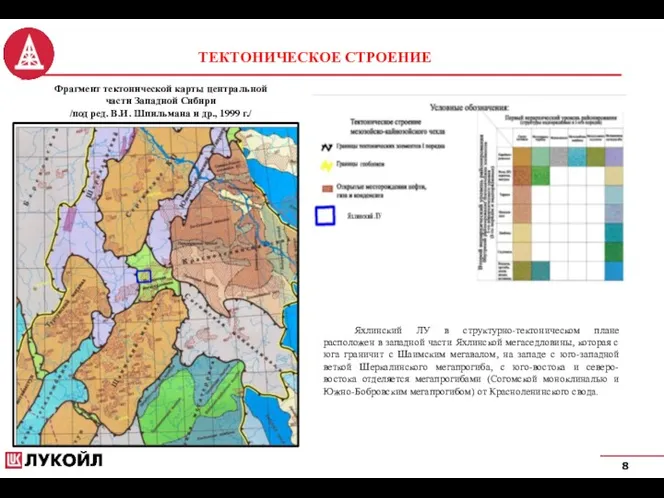 8 Фрагмент тектонической карты центральной части Западной Сибири /под ред.