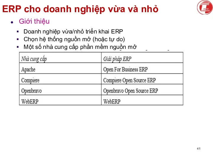 ERP cho doanh nghiệp vừa và nhỏ Giới thiệu Doanh