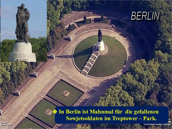 BERLIN In Berlin ist Mahnmal für die gefallenen Sowjetsoldaten im Treptower – Park.